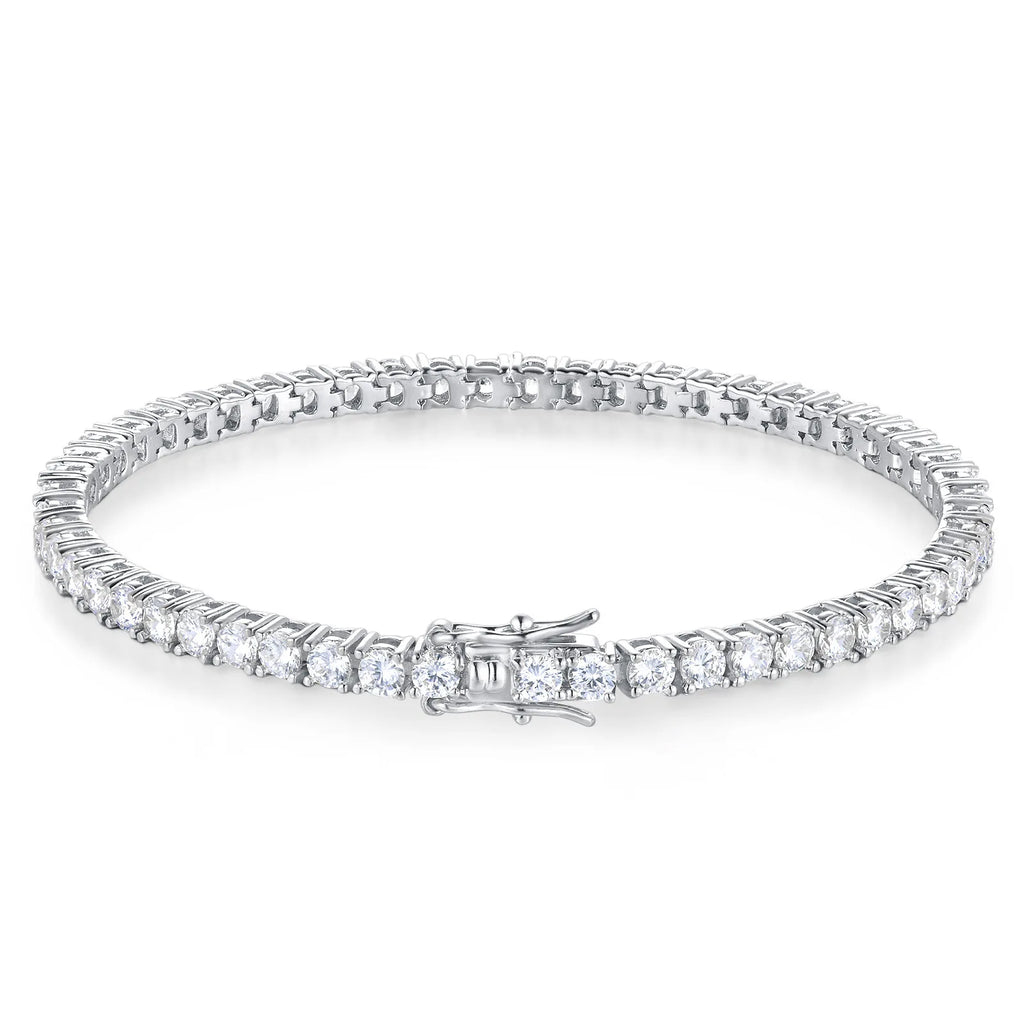 100% S925 Sterling Silver 2-6mm Real Moissanite Tennis Bracelet for Women Wedding Jewelry Christmas Exquisite Gift