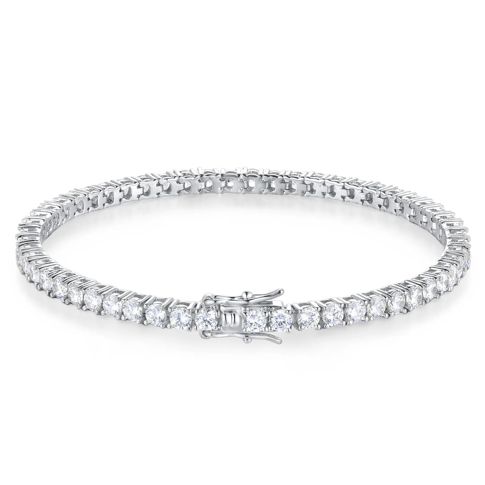 100% S925 Sterling Silver 2-6mm Real Moissanite Tennis Bracelet for Women Wedding Jewelry Christmas Exquisite Gift