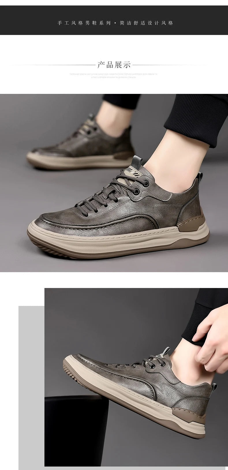 Sport Shoes Genuine Leather Men's Shoes  Brand Casual Shoes Lace up Mens Sneakers Italian Breathable Tenis  Skateboard Shoe
