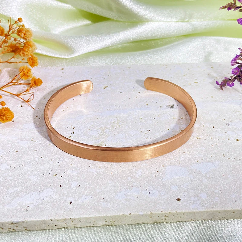 Fashion Pure Copper Magnetic Bracelet for Women Men Cuff Adjustable Size Bangles Arthritis Health Solid Copper Jewelry