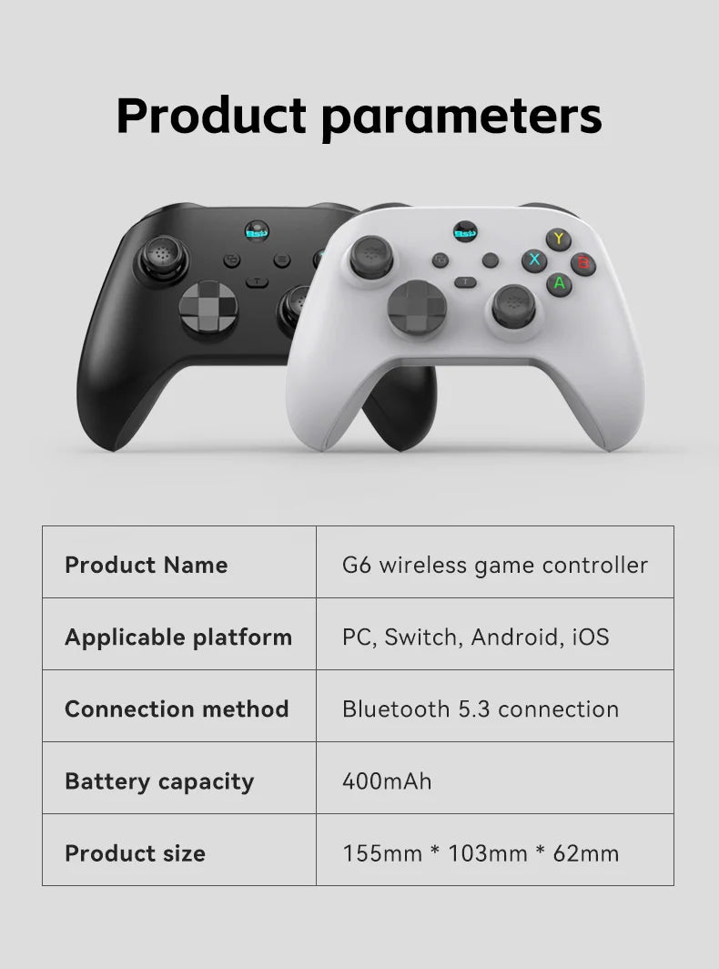 Gwireless  mobile game controller with Hall trigger and Hall joystick supporting switch/pc/android/IOS