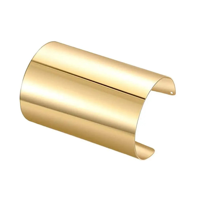 Unisex Wide Open Cuff Bracelet – Gold & Silver Tone Adjustable Metal