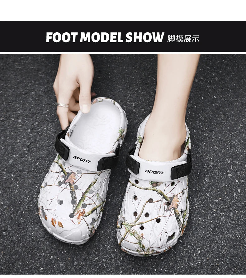 Summer Men Slippers Outdoor Foam Garden Clogs Home Shoes Male hole Shoes Light Water Shoes Comfort Home Soft Slippers