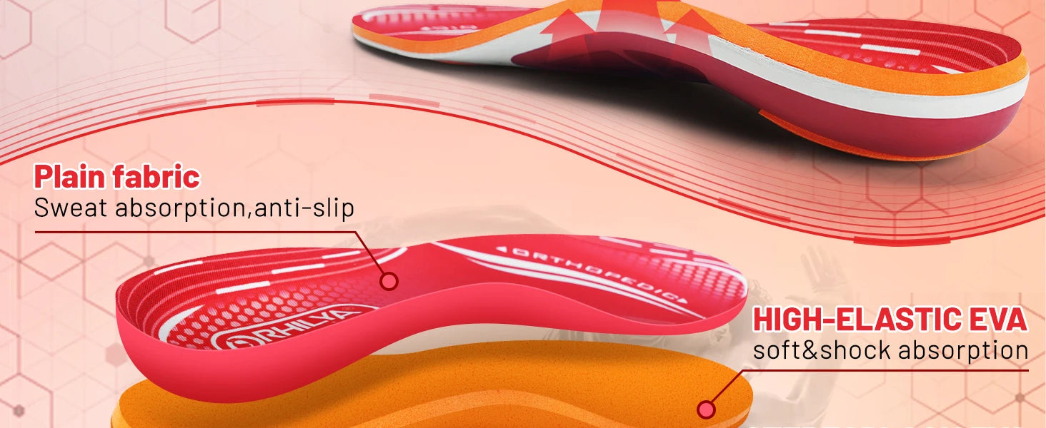 Orthopedic Sport Insole Plantar Fasciitis Flat Foot High Arch Support Men Women Sneaker Orthotic Plantillas Insert Shoe Sole