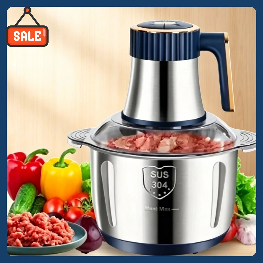 Stainless Steel Electric Meat Grinder Multifunctional Food Chopper Vegetable Slicer Processor Household Kitchen Blender