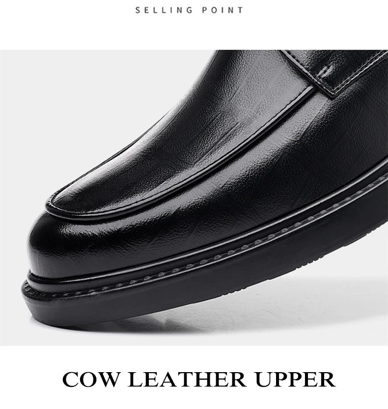 Spring/Summer Men 37-45 Men's Flat/6CM Heightening Elevator Shoes Business Formal Leather Shoes Man British Casual Wedding Suit