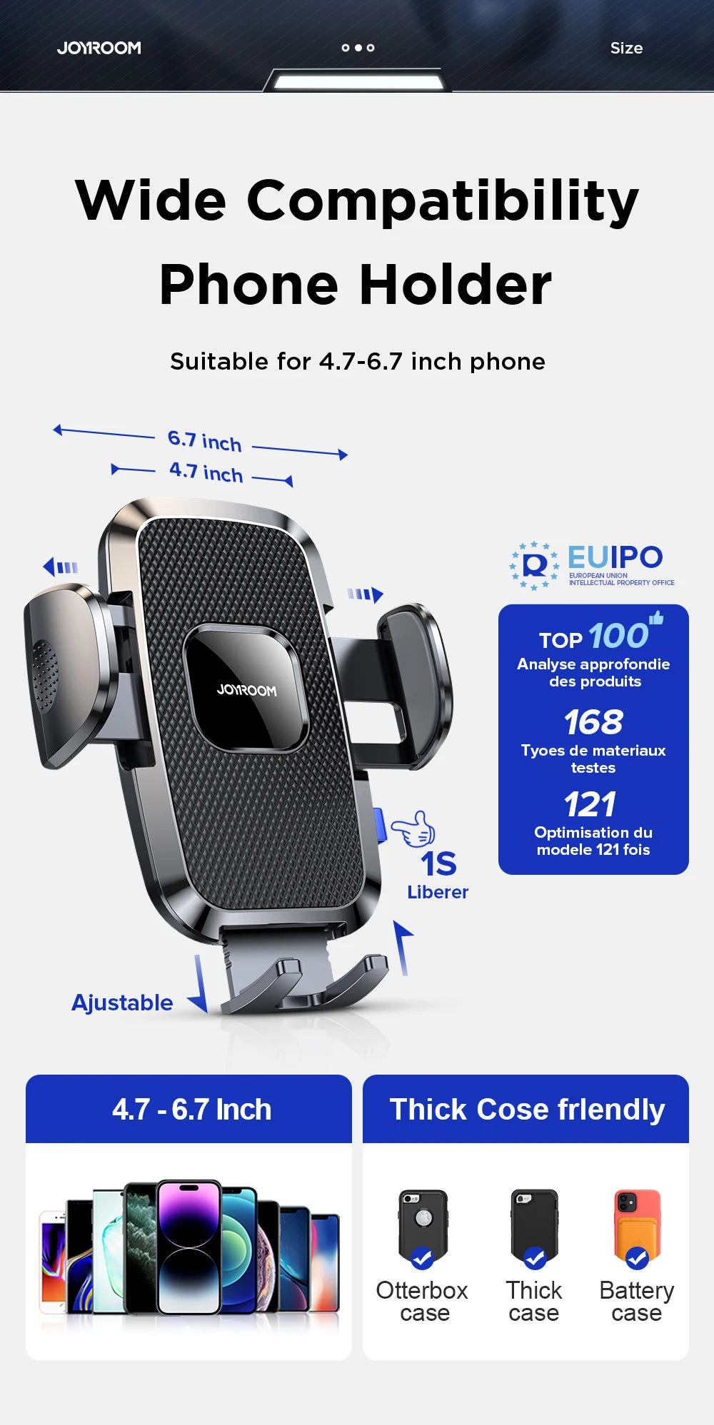 Car Phone Holder Mount 360° Widest View Universal Handsfree Auto Air Vent Flexible Long Arm Phone Mount