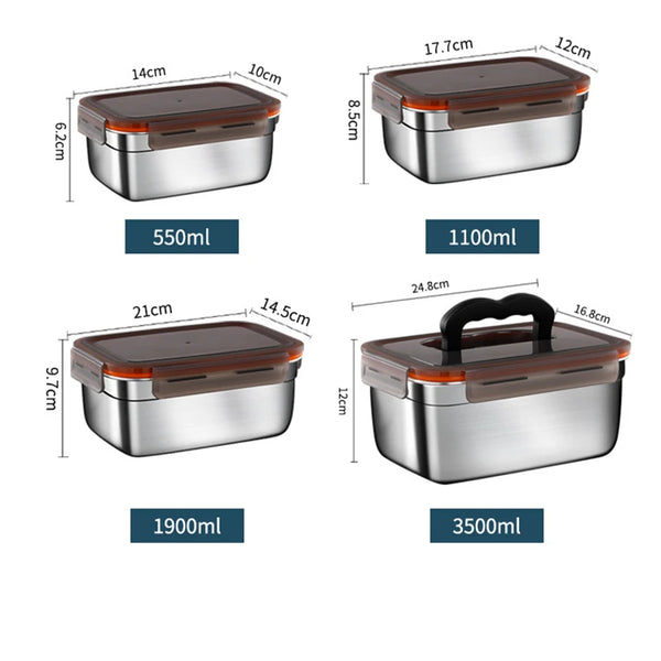 Keep your food fresh with this 304 Stainless Steel Bento Lunch Box. Airtight, leakproof, and eco-friendly design — ideal for school, work, or travel meals.