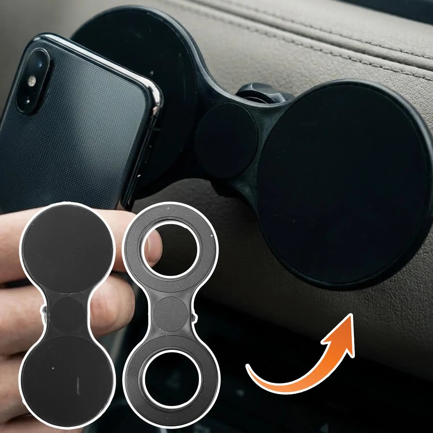 Mount Head Dual-Phone Magnetic Mount for Cars Accessory ABS N52 Magnetic Ring for Secure Attachment Universal Car Bracket