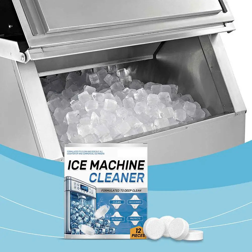 12pcs Ice Machine Cleaning Tablets Home Appliance Care Descaling Deodorizing Prolonging Ice Maker Lifespan Household Tool