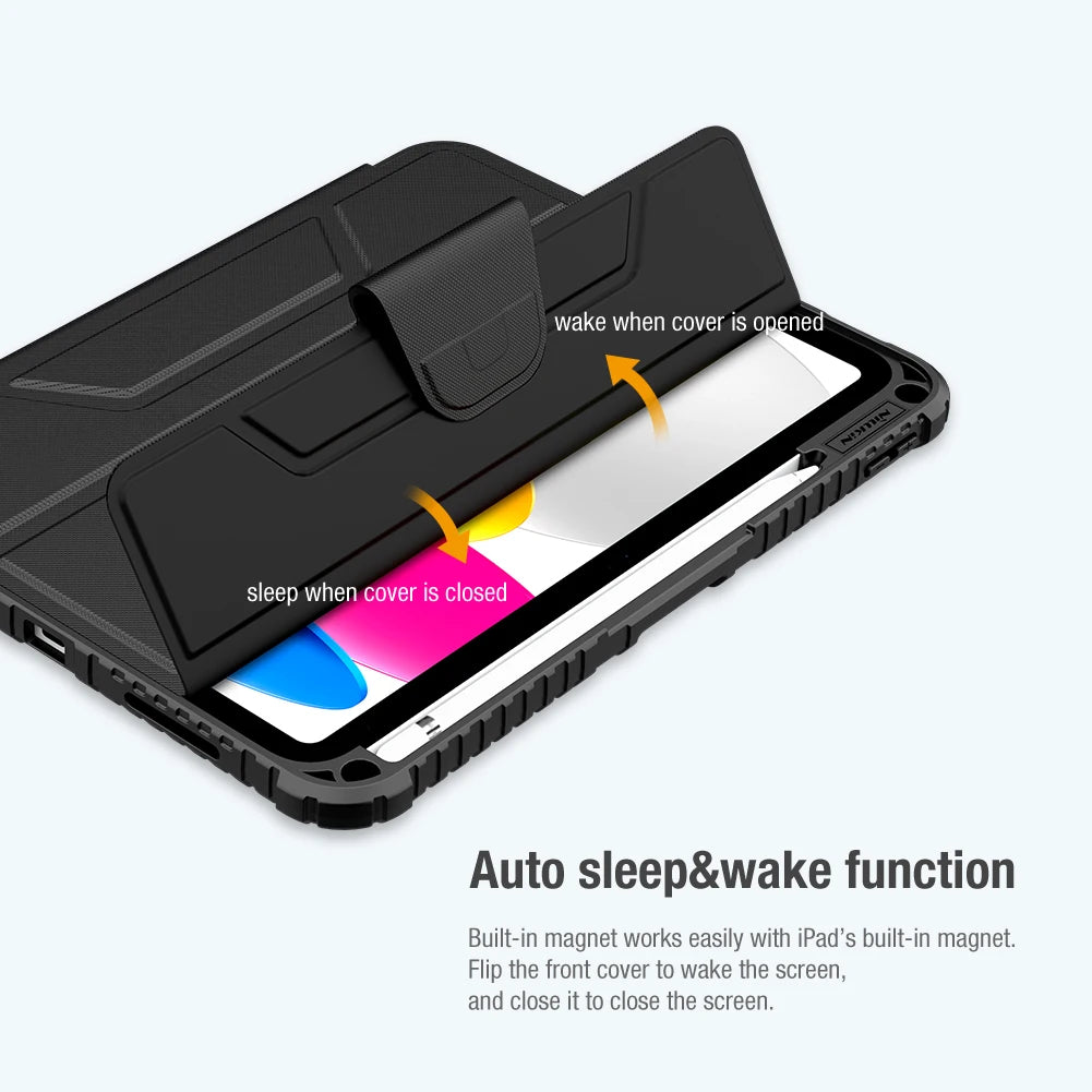 Nillkin For iPad 11 A16 2025/iPad 10.2/iPad 10.9 2022/10th gen Bumper Leather Pro Tablet shell with pen slot protective cover