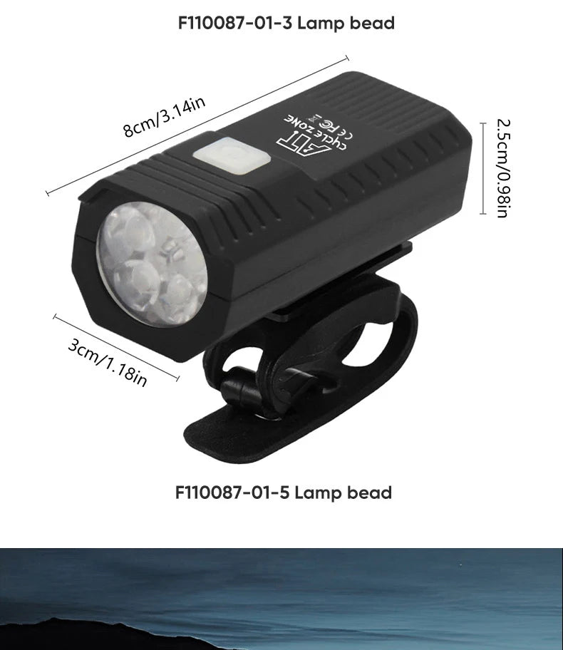 3LED/5LED Bicycle Light Bike Front Lamp Rechargeable MTB Bike Headlight Flashlight Outdoor Night Riding Safety Cycling Lantern