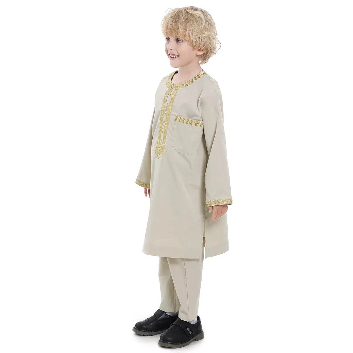 Boys Islamic Thobe – Kids Long Sleeve Traditional Robe