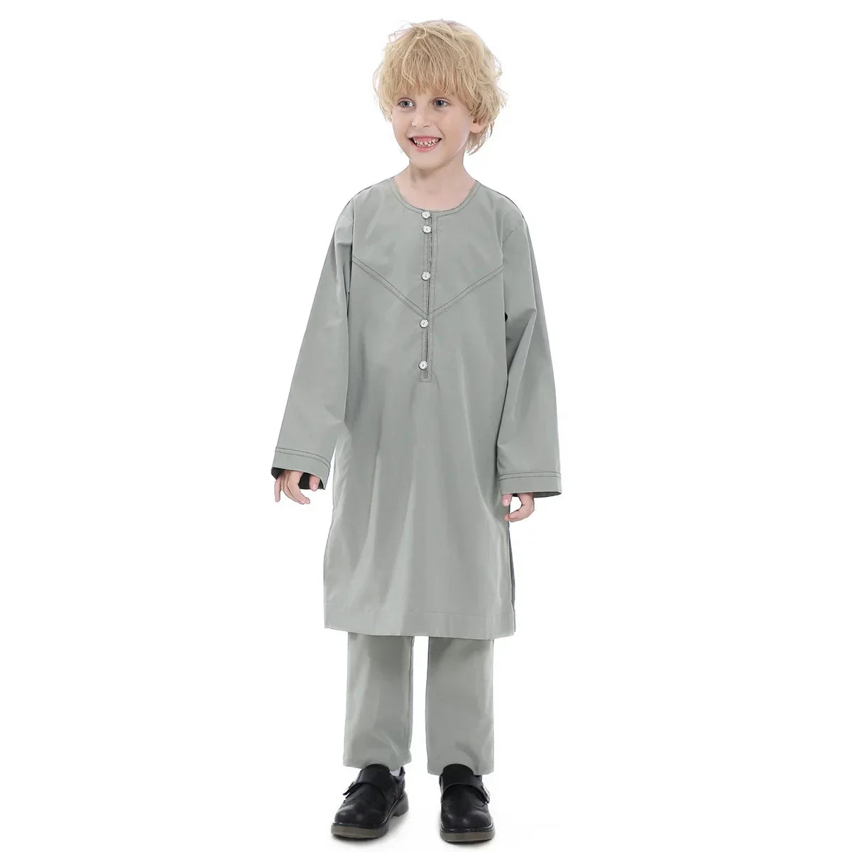 Boys Islamic Thobe – Kids Long Sleeve Traditional Robe