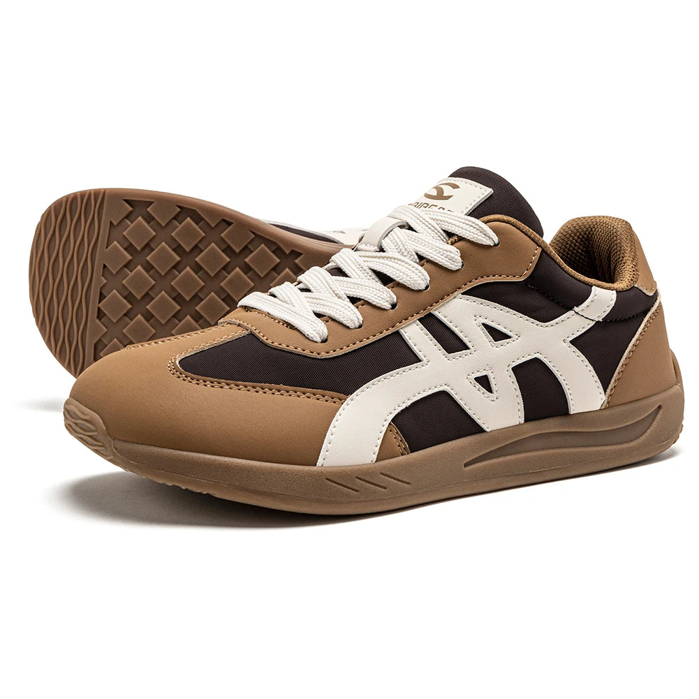 HOBIBEAR Barefoot Shoes Unisex Wide Width Artificial Leather Sneakers Classic Retro Minimalist Walking Shoes