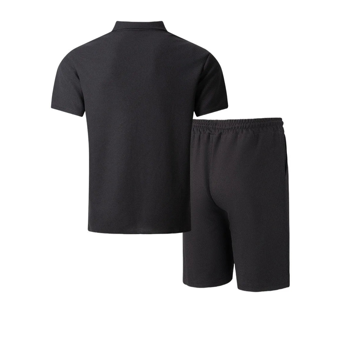 Men’s Two-Piece Casual Short Set with Button Pockets