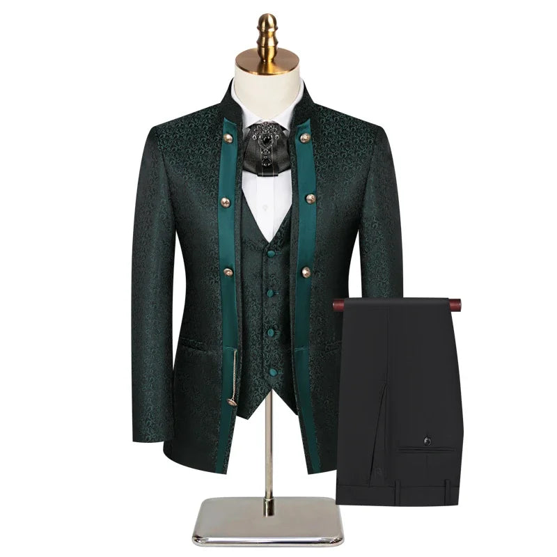Men’s Slim-Fit Formal 3-Piece Suit Set
