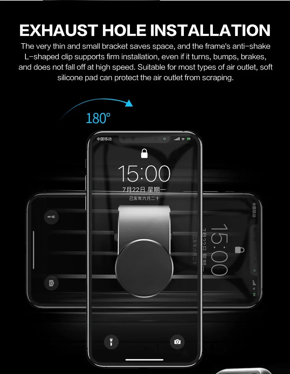 Magnetic Car Phone Mount - Strong L-Type Navigation Stand, 360° Rotation, Universal Fit for All Models, Holder for Smartphones