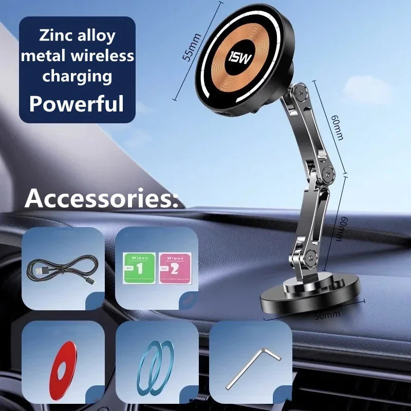 Magnetic Phone Holder with Adjustable Stand – Wireless and Non-Wireless Options