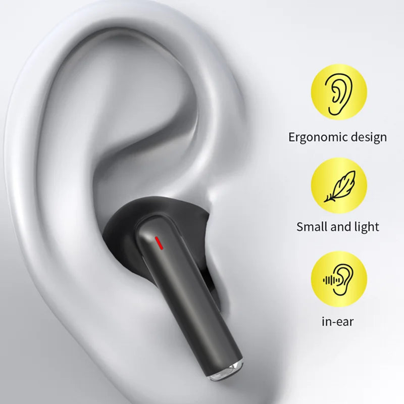 Compact Lightweight Wireless Bluetooth Earphones In-ear Ergonomic Stereo Headphones with Microphone Type-C Charging Case