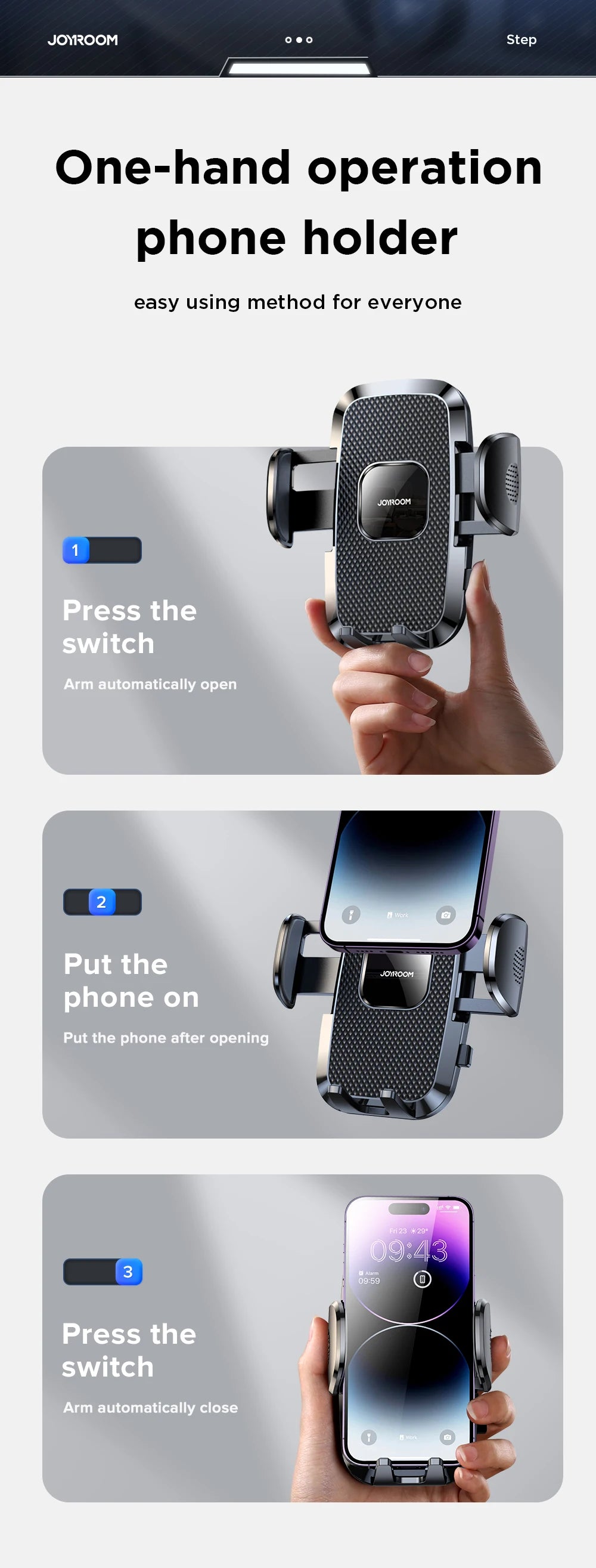 Car Phone Holder Mount 360° Widest View Universal Handsfree Auto Air Vent Flexible Long Arm Phone Mount