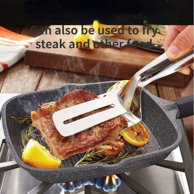 Stainless Steel Kitchen Tongs – Multipurpose Gripper, Flipper & Scraper