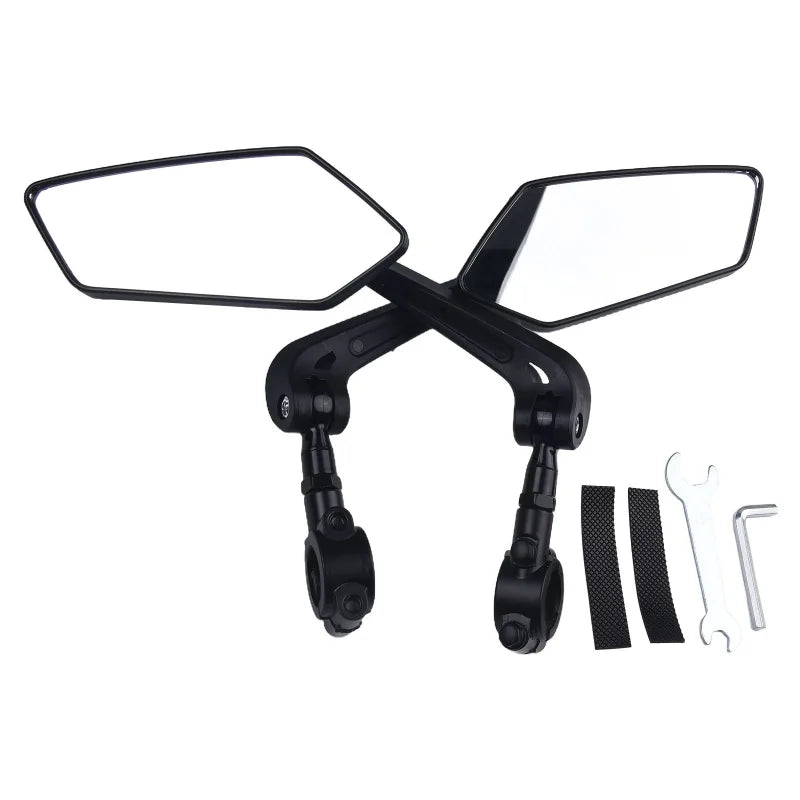 Universal Bike Handlebar Mirrors Wide Angle 360 Rotating Bicycle Rear View Mirror MTB E-Bike Electric Scooter HD Rearview Mirror