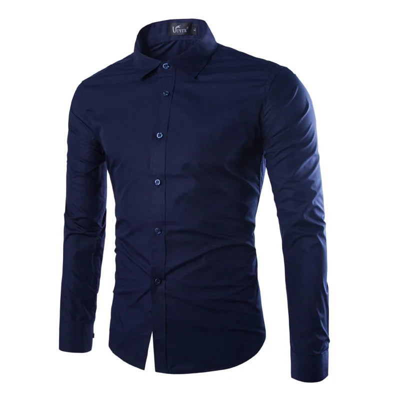 Colors Solid Color Men's Fashionable Candy Color Shirt Men's Casual Long Sleeve Shirt for Men