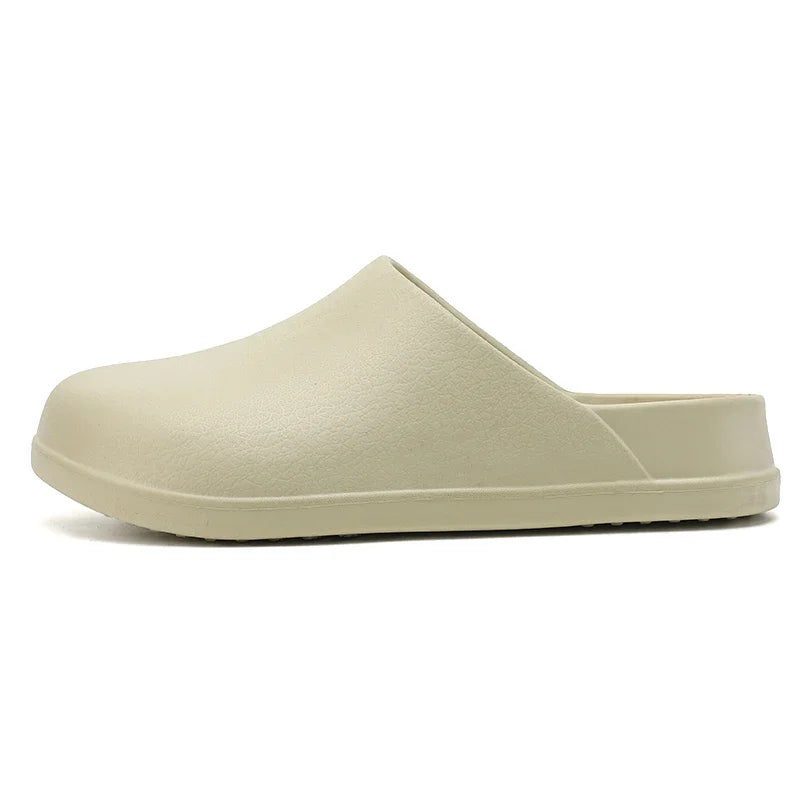 Mens Kitchen Chef Shoes Waterproof Garden Clogs Closed Toe Half Shoes Rubber Slippers Restaurant Hotel Working Summer Beach