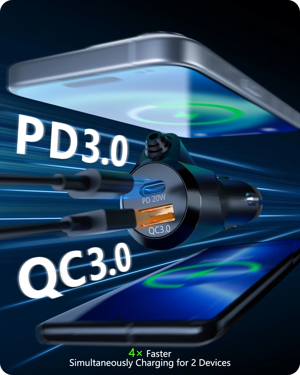 Bluetooth 5.3 Car FM Transmitter, Hi-Fi Treble & Bass Music Player, PD20W QC18W Fast Car Charger, Radio Bluetooth Car Ad