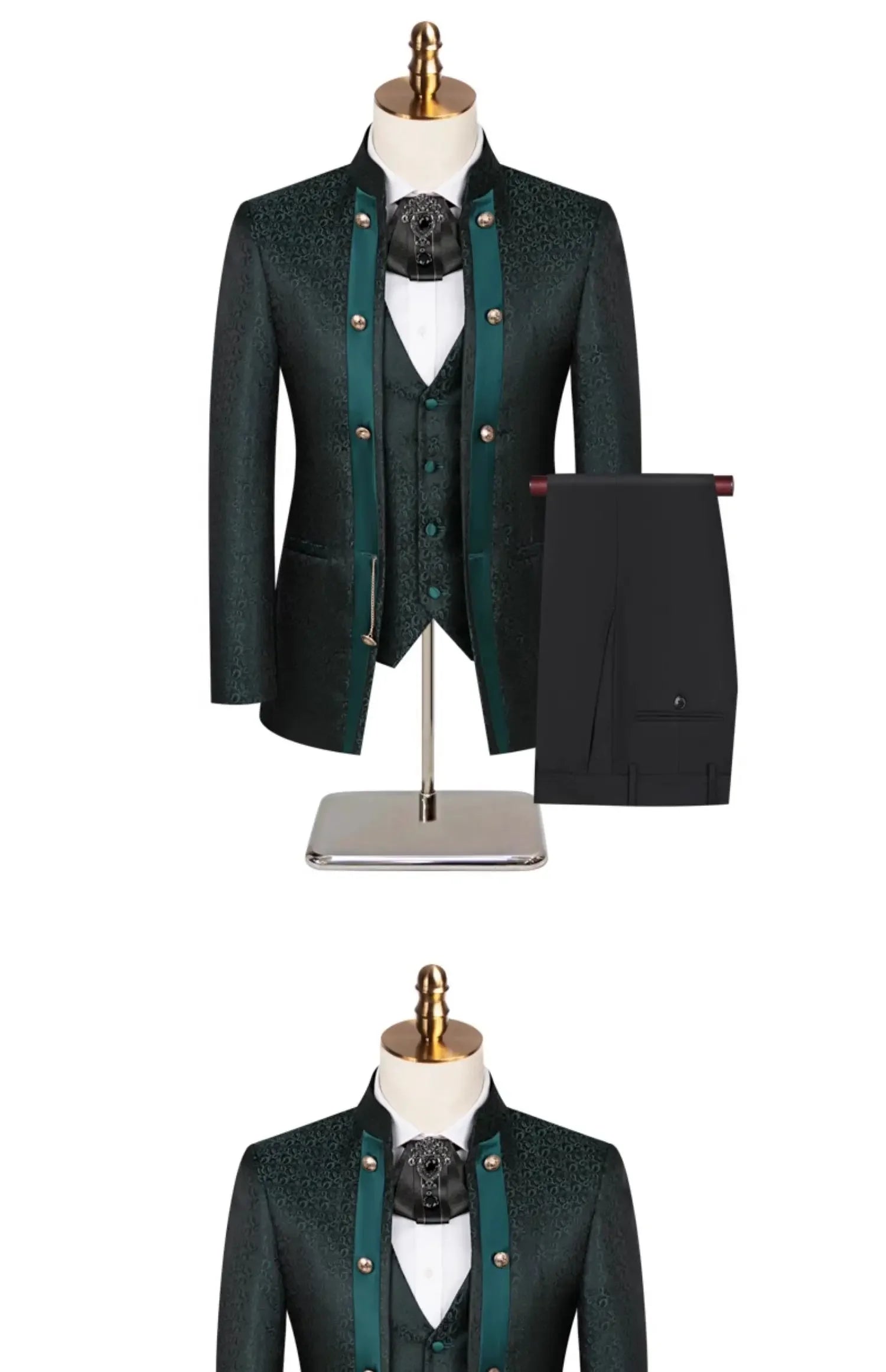 Men’s Slim-Fit Formal 3-Piece Suit Set