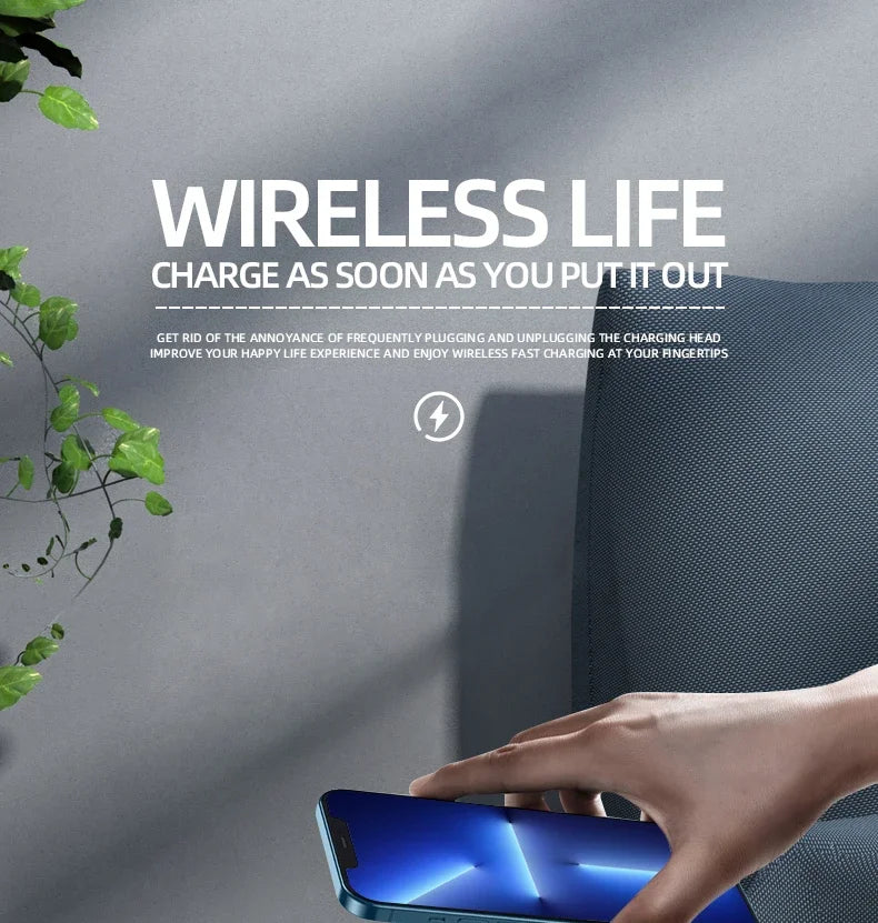 Wireless Chargers Pad Stand Phone 15W Fast Charging Dock Alarm Bedroom Lamp Night Light Desktop Clock Temperature Thermometer