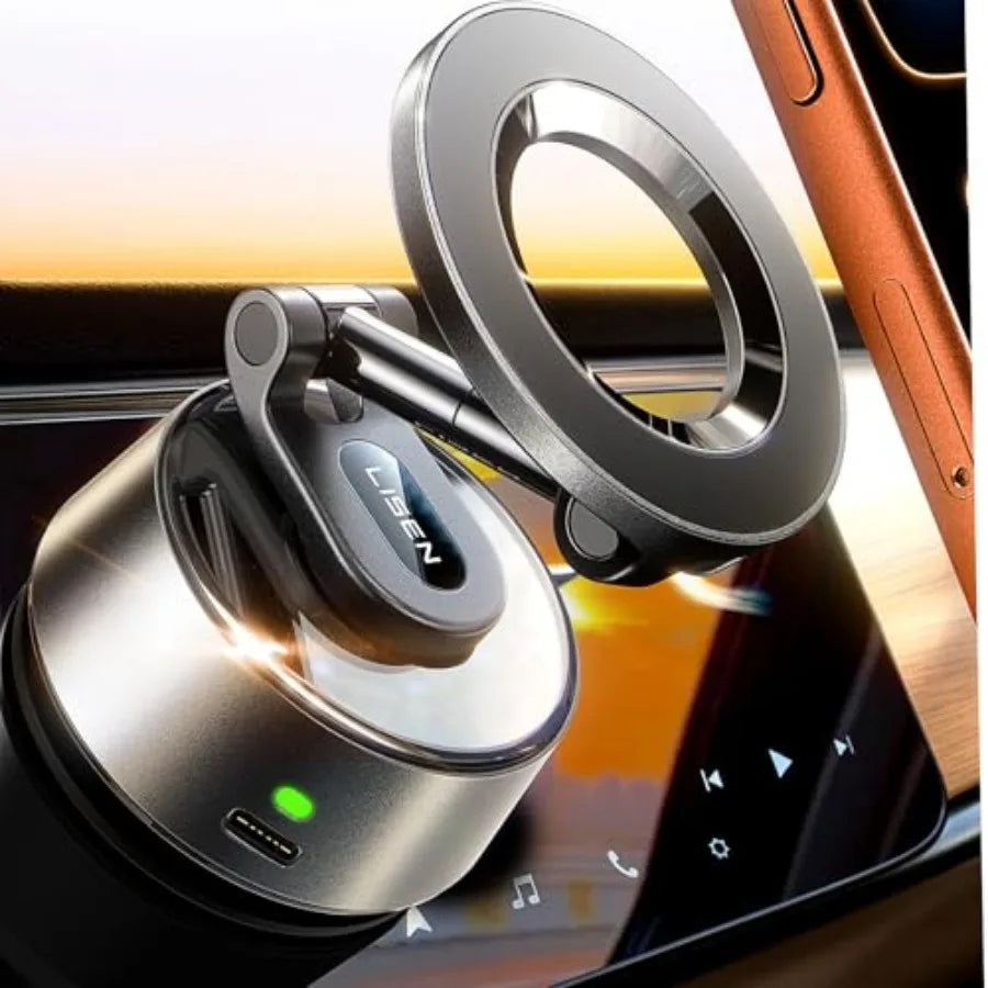 Suction Phone Mount 2026 Auto Vacuum 3.0 360 Adjustable Magnetic Phone Holder for Car Dashboard Universal Magsafe Accessories G
