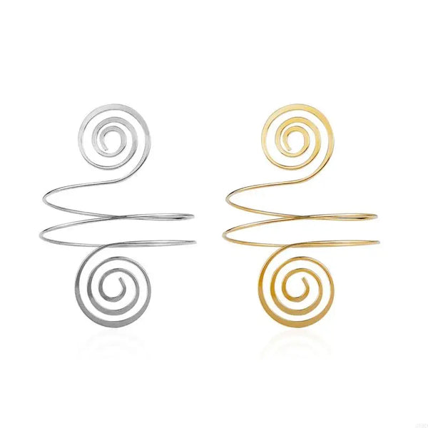 Upper Arm Bracelet Metal Coil Armband Cuff Fashion Simple Arm Bangle Armlet Adjustable for Women Girl