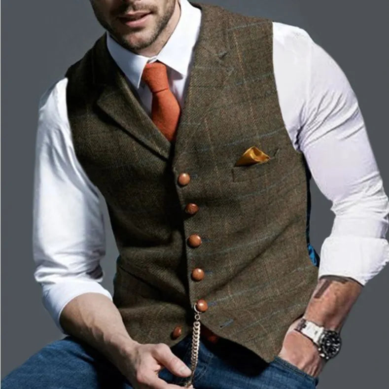Men’s Formal Slim Fit Vest with Pockets