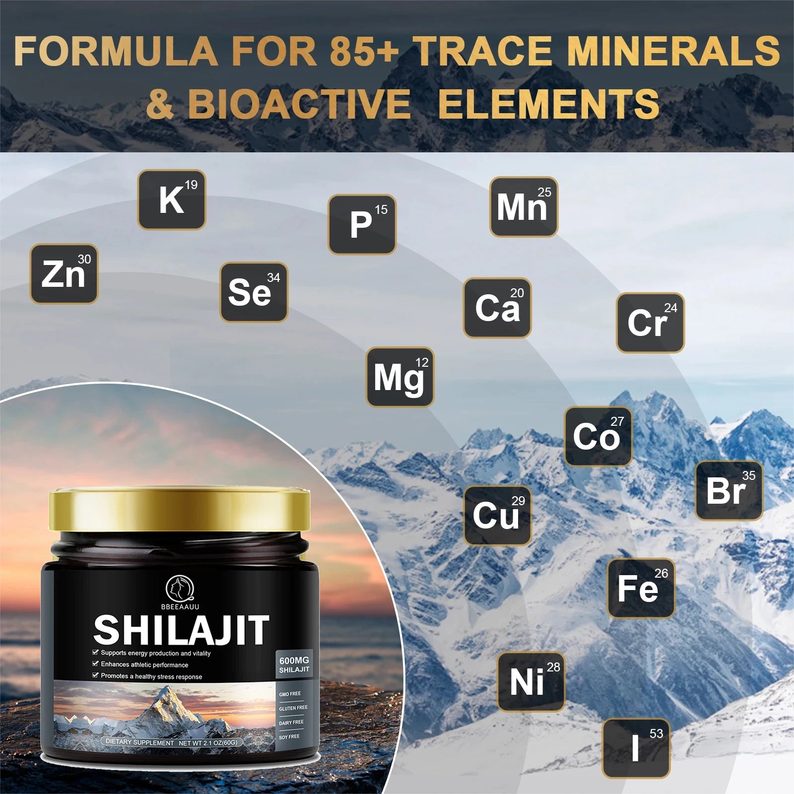 Pure Shilajit Resin Original Mineral Health Supplement Non-GMO Brain Memory Cognitive Energy Health