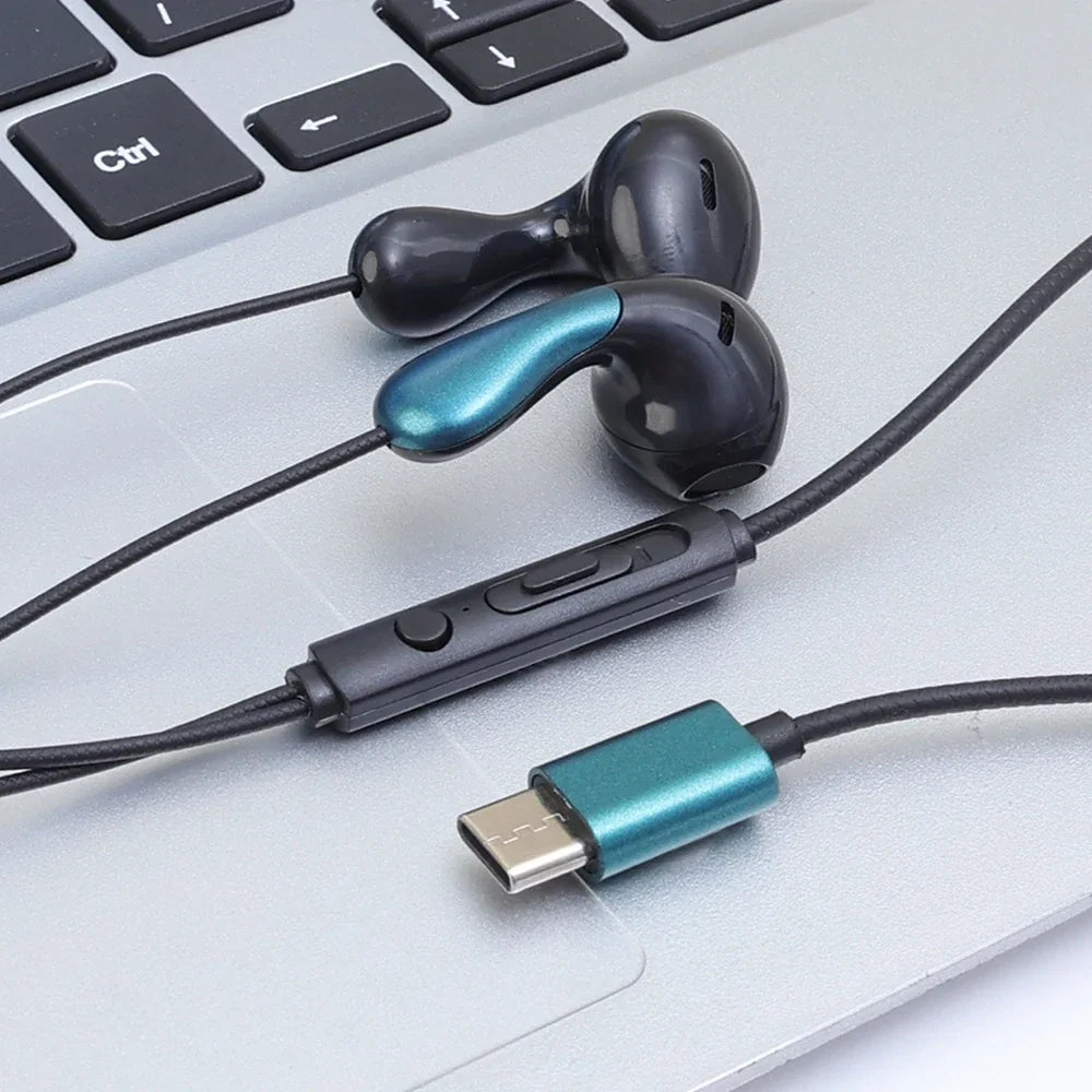 Type C Headset Stereo Music Wired Headphones With MIC For Samsung Xiaomi Android Phones Tablet Universal USB C Earphones