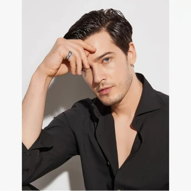 Stainless Steel Zircon Ring for Men and Women