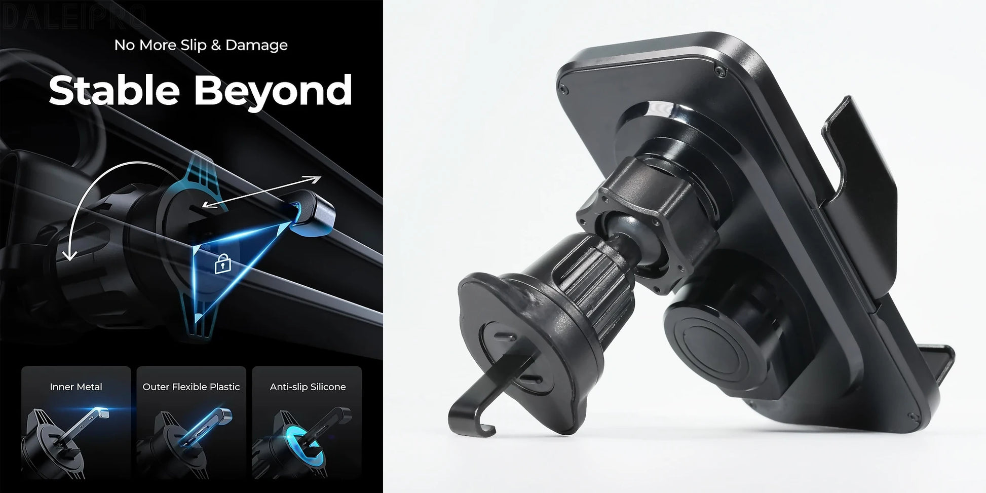 Car Wireless Charging Phone Holder Smart Sensing Fast Wireless Charger Phone Mounts 360° Rotation Inductive automatic clamping