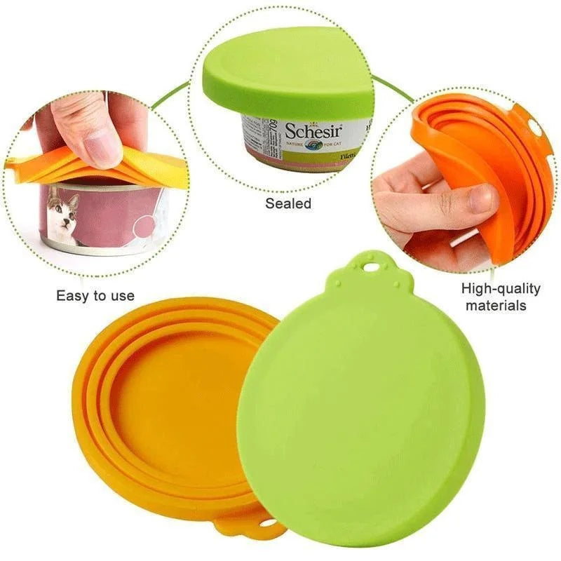 Reusable Silicone Pet Food Can Covers – Airtight Lids for Dog & Cat Cans (3 Sizes)”