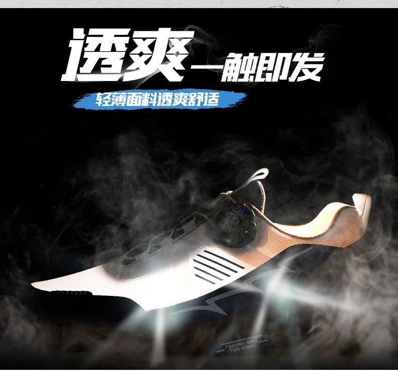 Men's Korean breathable casual sports shoes four season new soft soled Rotating shoelaces outdoor running shoes student sneakers