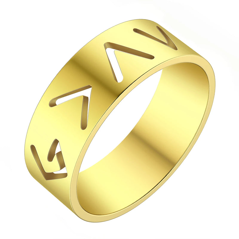 Unisex Stainless Steel Fashion Ring – Adjustable Geometric Design Band for Men & Women