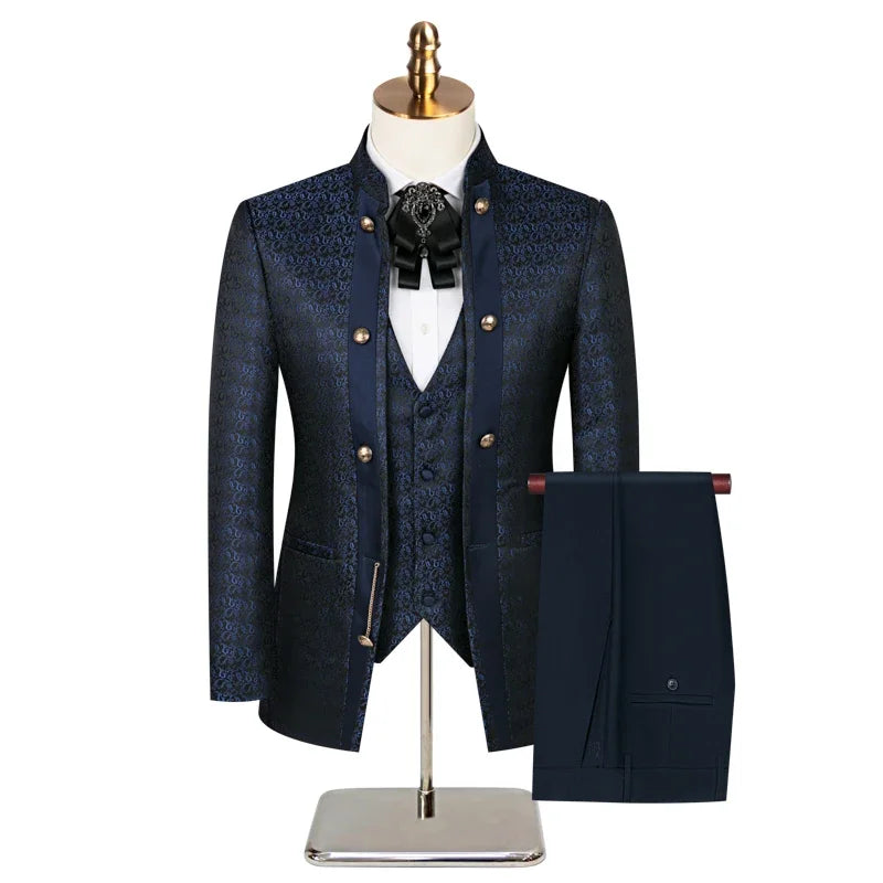 Men’s Slim-Fit Formal 3-Piece Suit Set