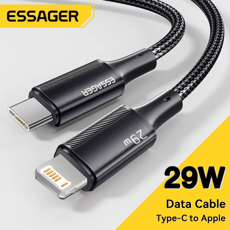 Fast 29W USB-C to USB-C Charging Cable with durable braided design. Supports high-speed data transfer and safe charging for phones, tablets, and more.
