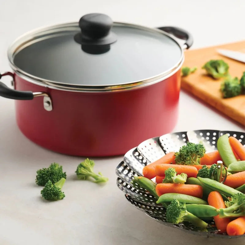 Tramontina Primaware 18 Piece Non-stick Cookware Set, Red