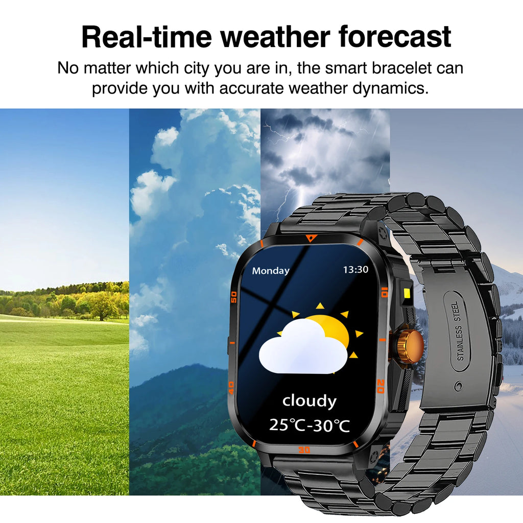 Smart Watch with Incoming Call, Dial Pad, Call History, Message Alerts, Step/Calorie Tracking, Weather Display