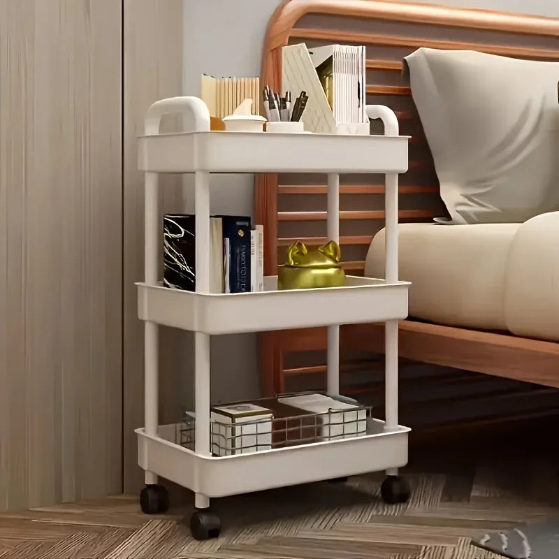 NewMultifunctional Storage Cart with Open Shelves Living Space Book Display Suitable for Kitchen Bedroom Storage Decor Organizer