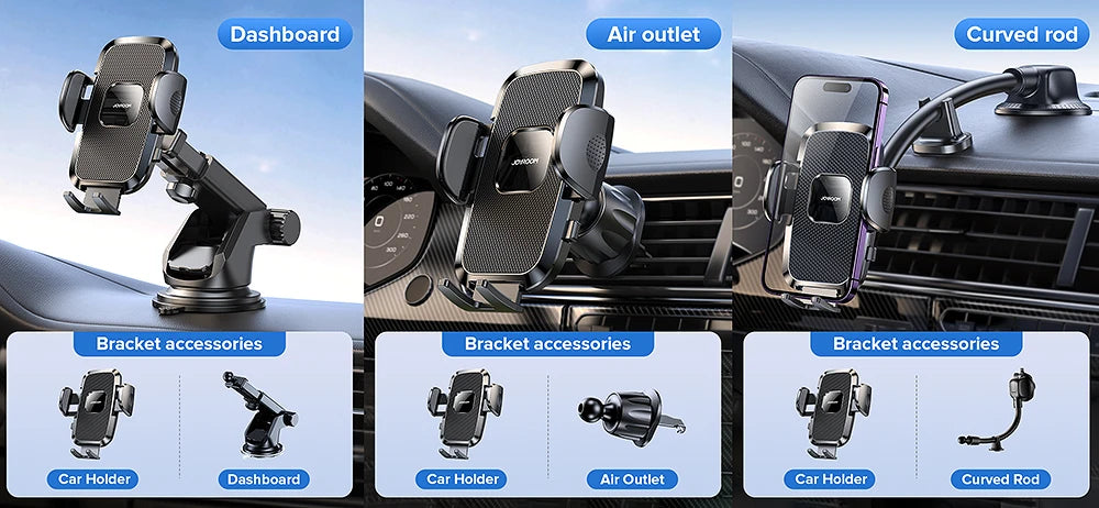 Car Phone Holder Mount 360° Widest View Universal Handsfree Auto Air Vent Flexible Long Arm Phone Mount