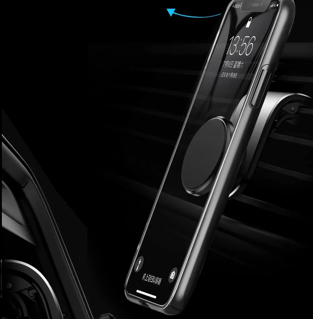 Magnetic Car Phone Mount - Strong L-Type Navigation Stand, 360° Rotation, Universal Fit for All Models, Holder for Smartphones