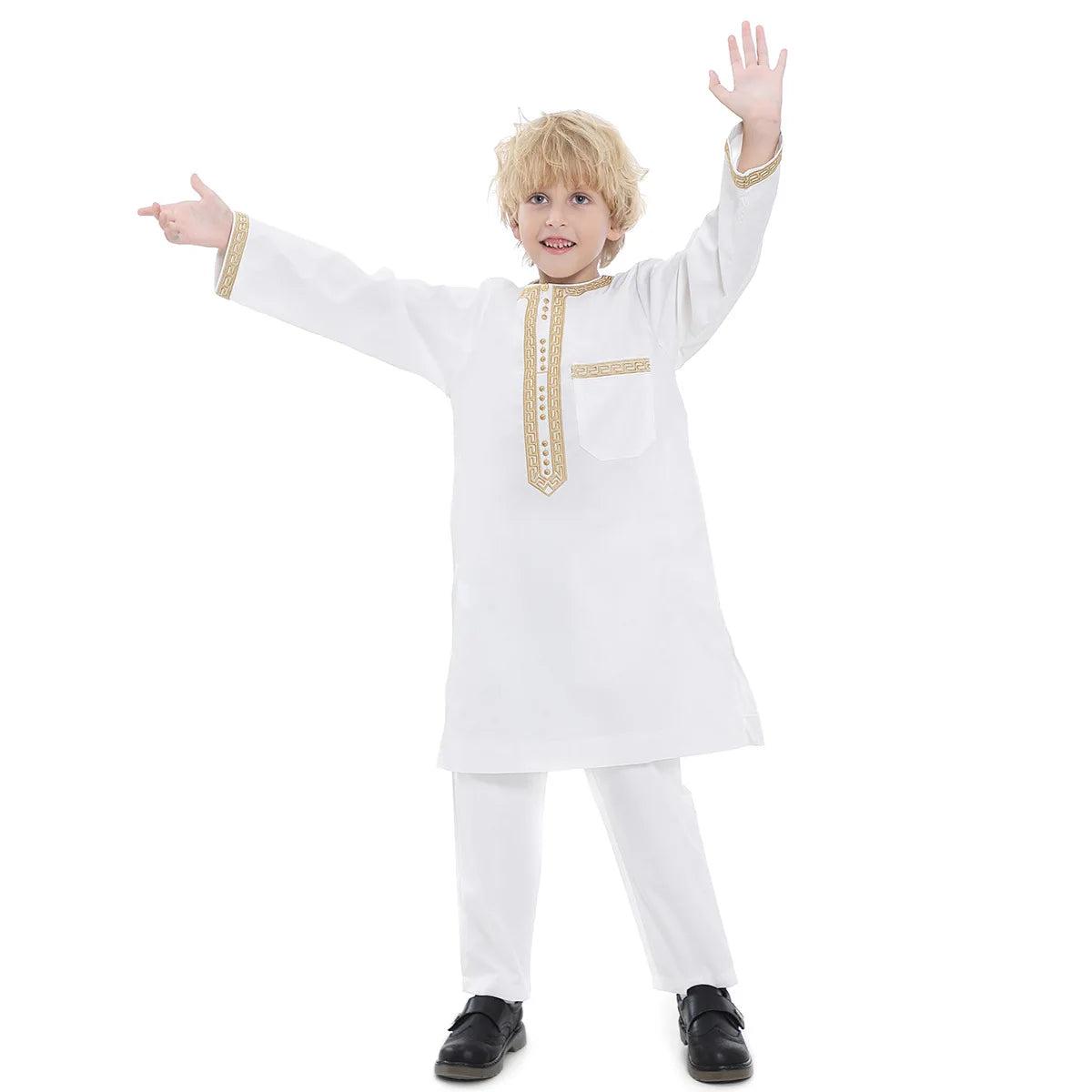 Boys Islamic Thobe – Kids Long Sleeve Traditional Robe